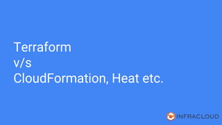 Terraform
v/s
CloudFormation, Heat etc.