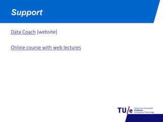 Data Coach [website]
Online course with web lectures
Support
 