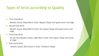 Identifying bricklaying material | PPT