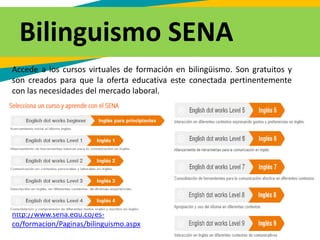 Accede a los cursos virtuales de formación en bilingüismo. Son gratuitos y
son creados para que la oferta educativa este c...