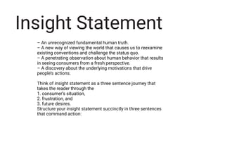 User Need Insight Statement Examples 0 Insight Statement to understand brands | PDF