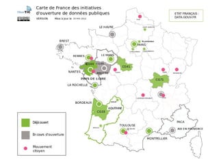La France dans le peloton de tête


s   12 acteurs publics locaux + 1 ministère + BNF + Étalab
s   7 villes et/ou agglos, ...