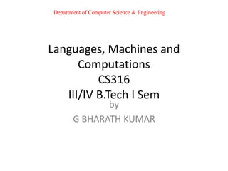 Relation between Languages, Machines and Computations | PPT