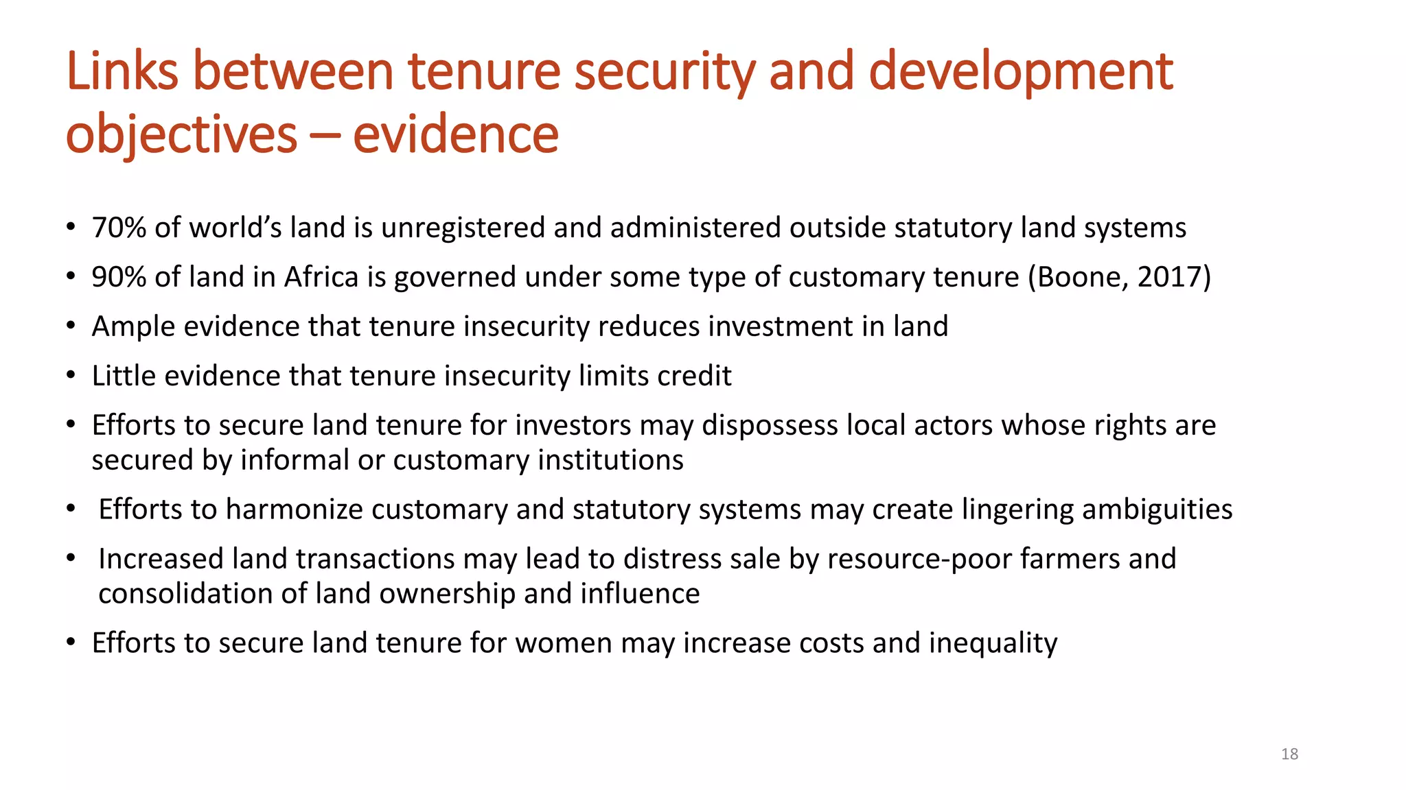 Tenure Security and Landscape Governance of Natural Resources | PDF