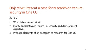 Tenure Security and Landscape Governance of Natural Resources | PDF