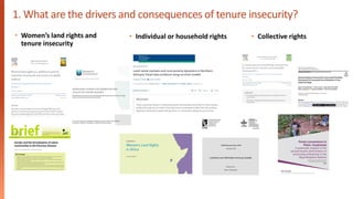 Tenure Security and Landscape Governance of Natural Resources | PPT