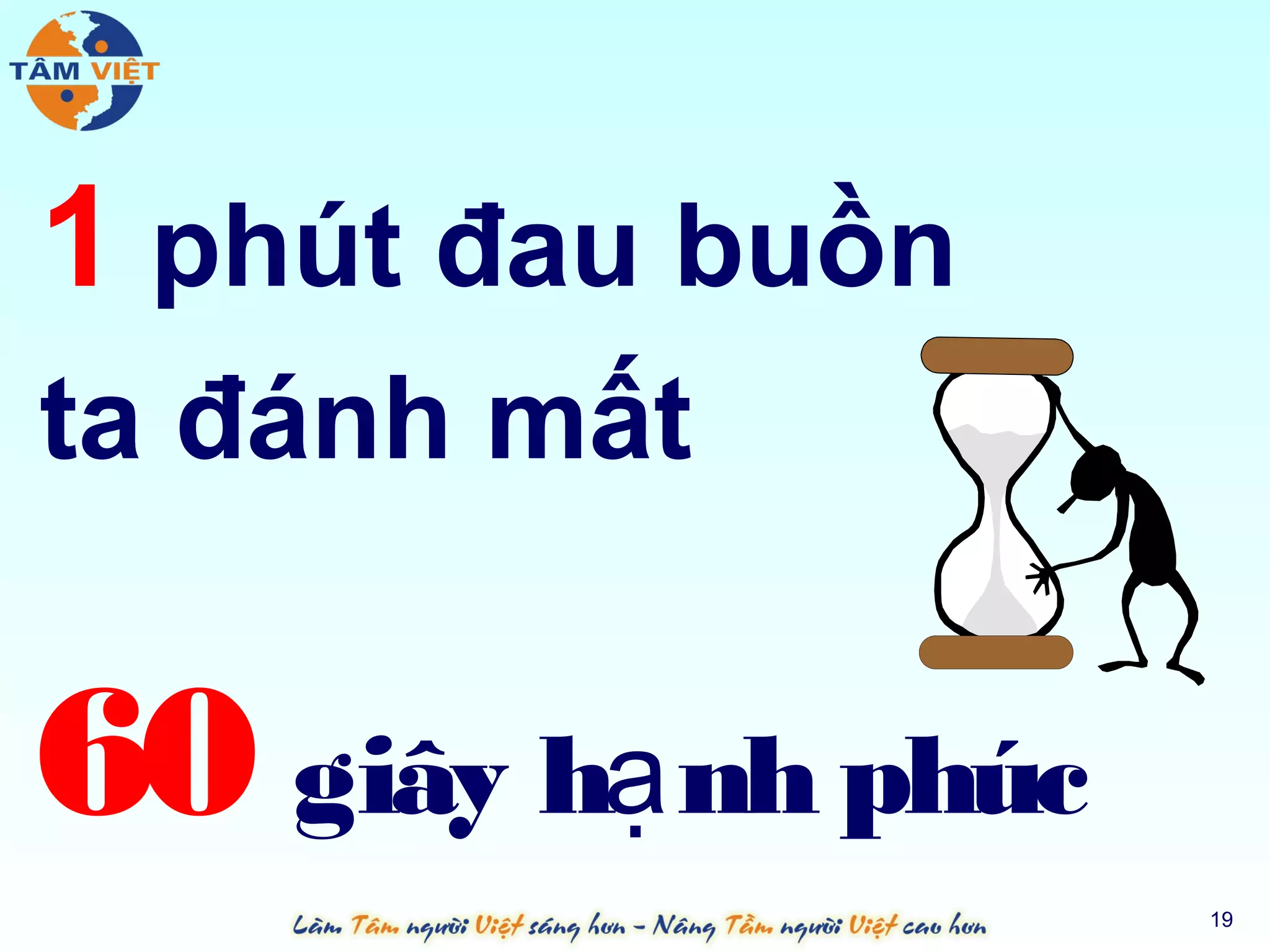 1 phút đau buồn
ta đánh mất


60 giây hạ nh phúc
                     19
 