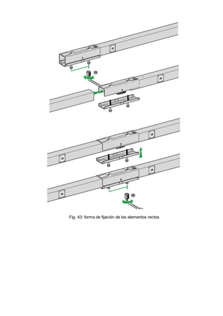 Fig. 43: forma de fijación de los elementos rectos
 