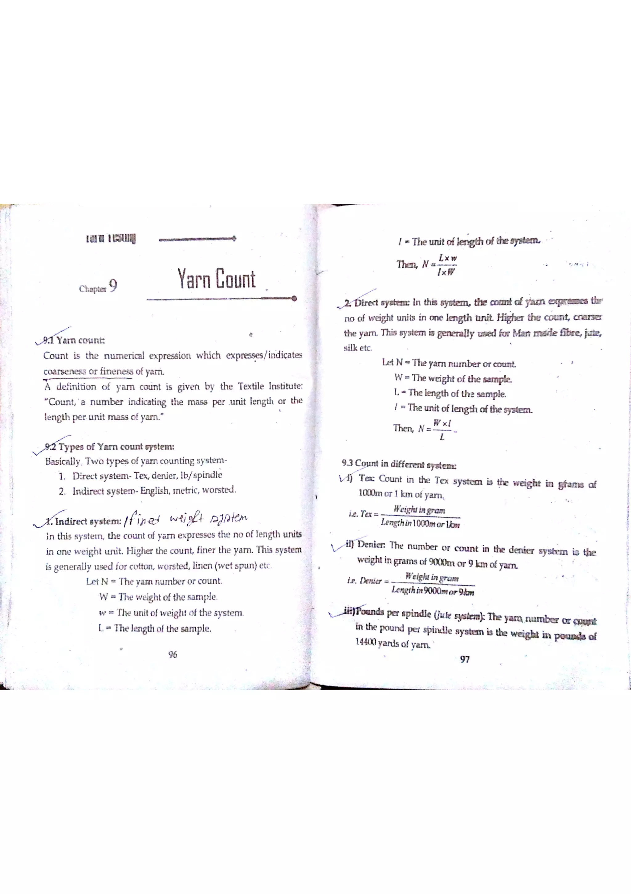 Textile Testing & Quality Control -I (notes)