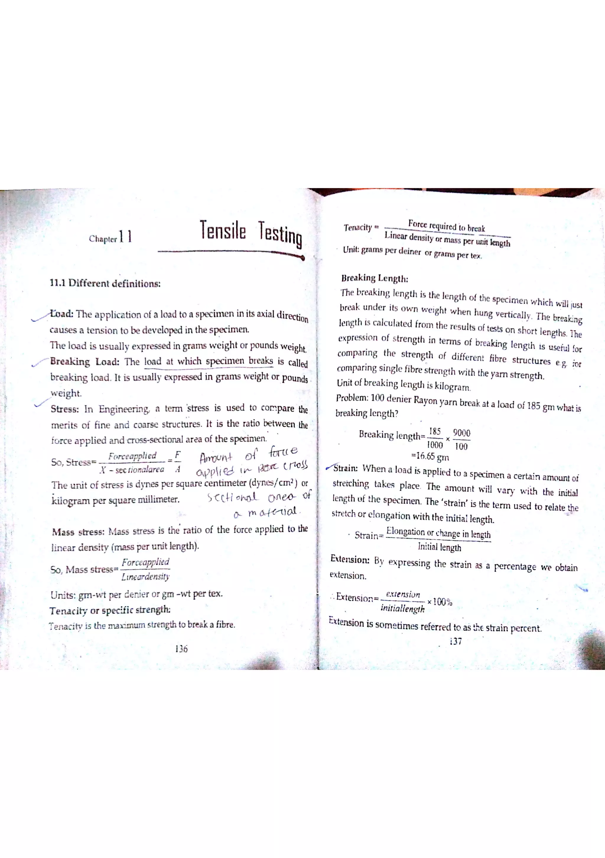 Textile Testing & Quality Control -I (notes)