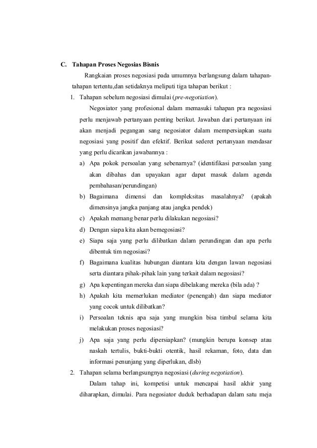 Makalah Negosiasi Bisnis
