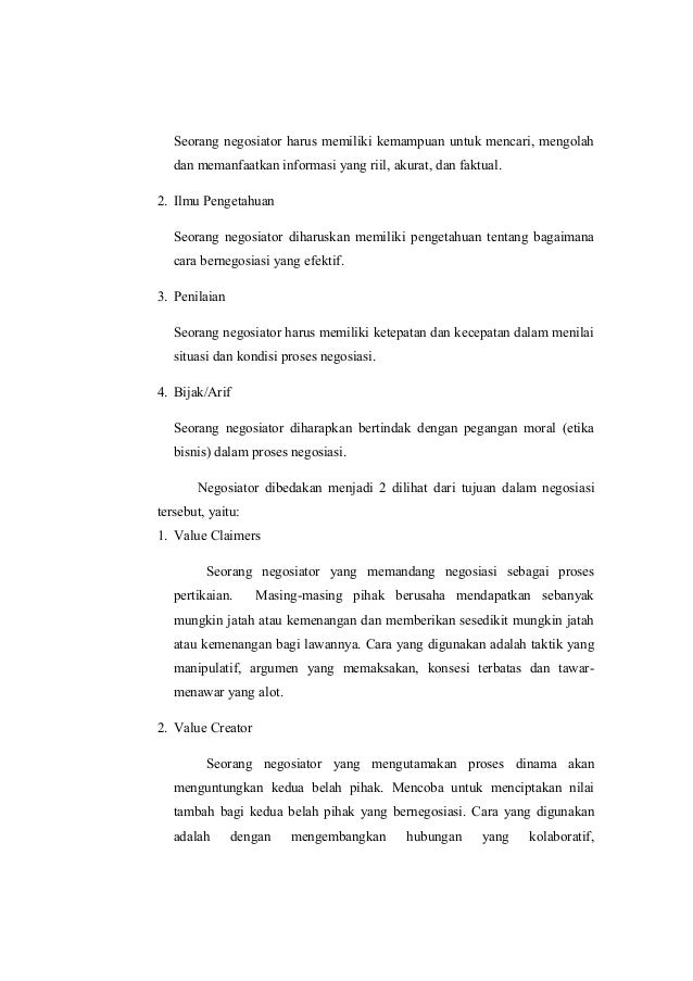 Makalah Negosiasi Bisnis