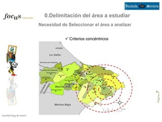 0.Delimitación del área a estudiar
Necesidad de Seleccionar el área a analizar


             Criterios concéntricos




                                              Página 7
 