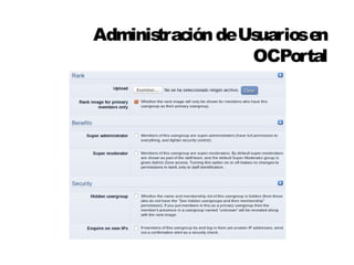 Administración de Usuarios en 
OCPortal 
 