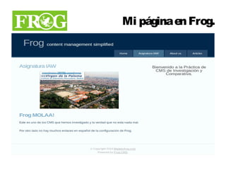 Mi página en Frog. 
 