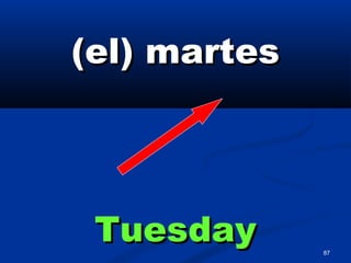 87
(el) martes(el) martes
TuesdayTuesday
 
