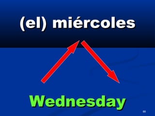 88
(el) miércoles(el) miércoles
WednesdayWednesday
 