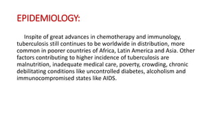 Pathophysiology and clinical management of tuberculosis | PPTX