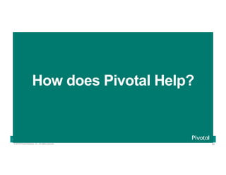86© 2016 Pivotal Software, Inc. All rights reserved.
Cloud Native Power Lunch Series
How does Pivotal Help?
 