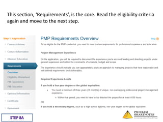 This section, ‘Requirements’, is the core. Read the eligibility criteria
again and move to the next step.

 