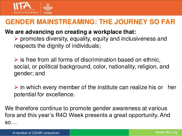 presentation on creation of gender awareness at the workplace