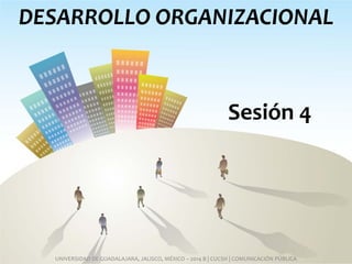 DESARROLLO ORGANIZACIONAL
UNIVERSIDAD DE GUADALAJARA, JALISCO, MÉXICO | CUCSH | COMUNICACIÓN PÚBLICA
Sesión 4
Percepciones, relacionamiento
y estilos de liderazgo
 