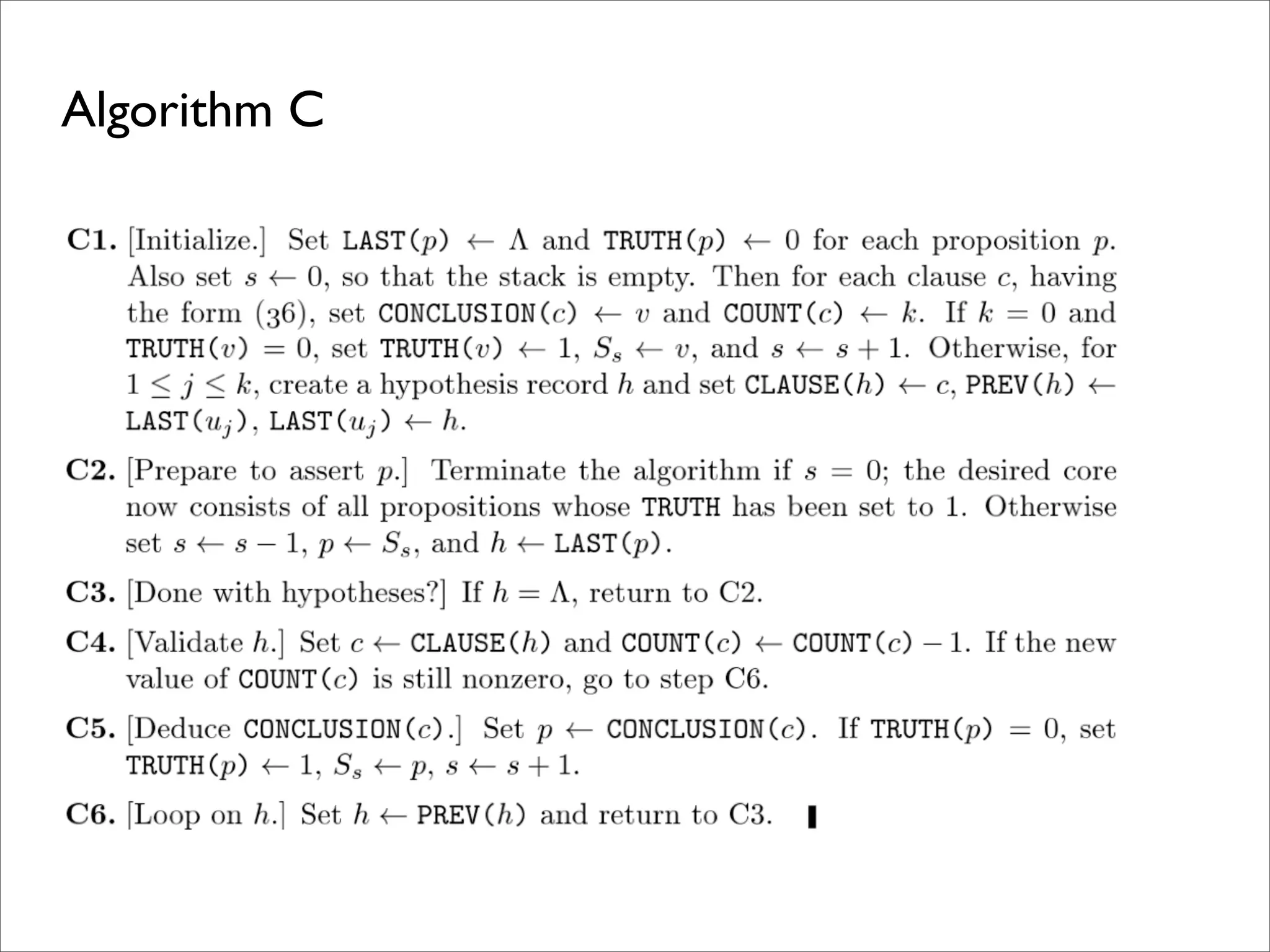 Algorithm C
 