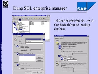 Dung SQL enterprise manager 1  2  3  4  5  6   …  13 Các buớc thứ tự để  backup database 