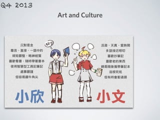Art and Culture
Q4 2013
 