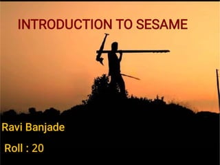 INTRODUCTION TO SESAME
Ravi Banjade
Roll : 20
 