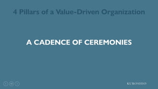 43
A CADENCE OF CEREMONIES
4 Pillars of a Value-Driven Organization
 