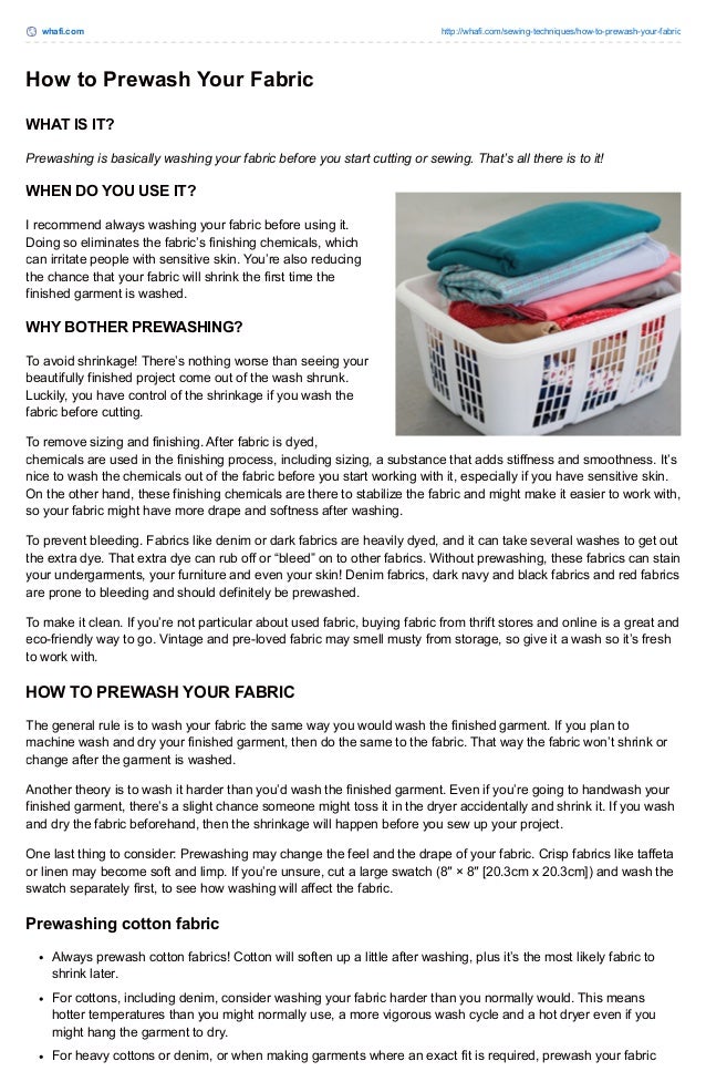 How to prewash your fabric