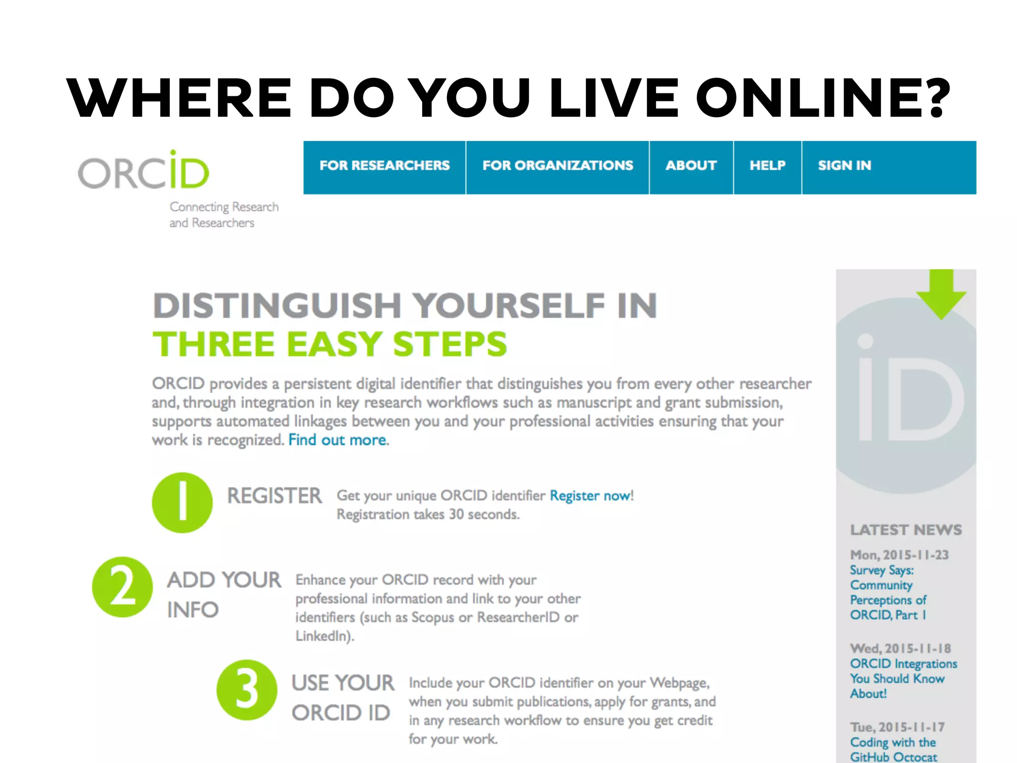 WHERE DO YOU LIVE ONLINE?
 