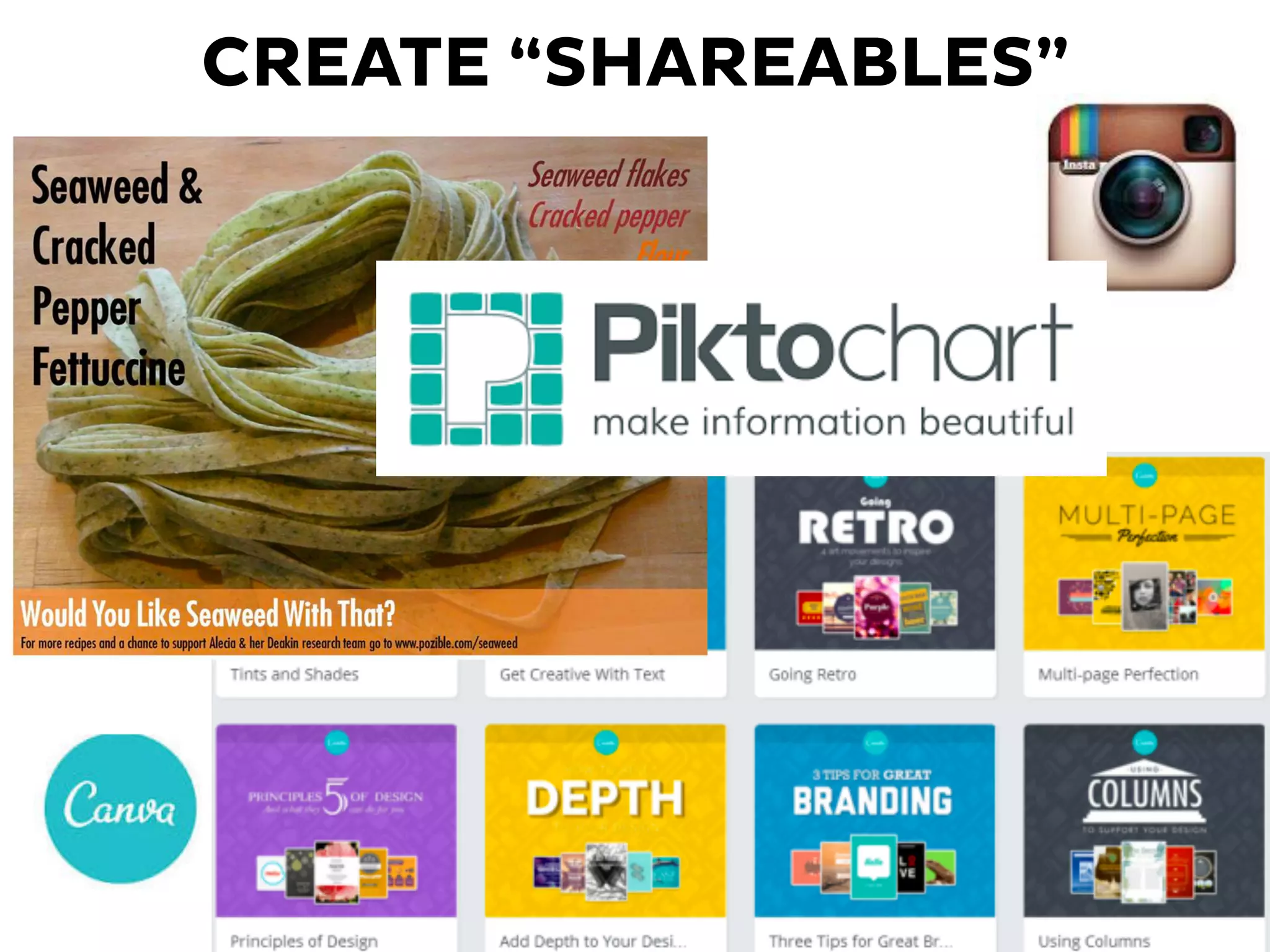CREATE “SHAREABLES”
 