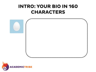 INTRO: YOUR BIO IN 160
CHARACTERS
 