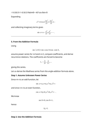 10 Comprehensive Derivations of the Madhava Series for Sine Function | DOCX