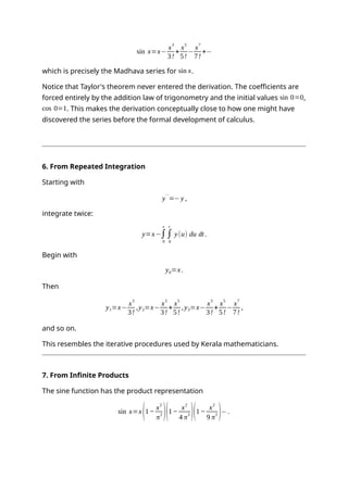 10 Comprehensive Derivations of the Madhava Series for Sine Function | DOCX