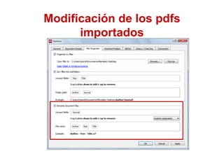 Modificación de los pdfs
importados
 