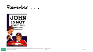 Remember . . .

http://cdn.shopify.com/s/files/1/0157/3938/products/john-is-not-dull-poster1_medium.jpg
© Jonathan Hazell
Week 1

Page 12

 