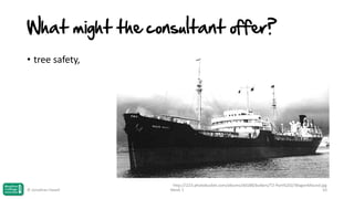 What might the consultant offer?
• tree safety,

© Jonathan Hazell

http://i223.photobucket.com/albums/dd188/bulkers/T2-Part%202/WagonMound.jpg
Week 1
33

 