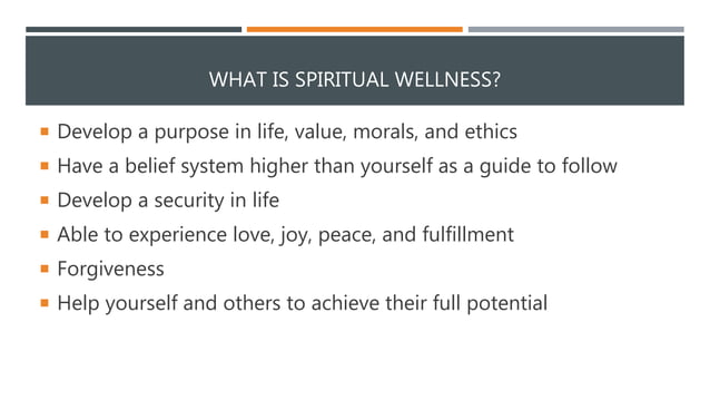 What is spiritual wellness PPTX