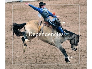Dependencies 
Domain 
Own it 
 