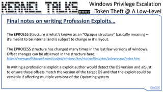 Windows Eprocess Structure 0x02 - Windows Privilege Esc - A Low Level Explanation of Token Theft ...
