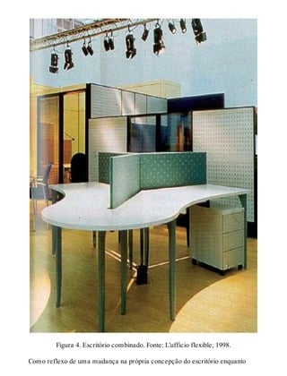 Figura 4. Escritório combinado. Fonte: L’ufficio flexible, 1998.
Como reflexo de uma mudança na própria concepção do escritório enquanto
 
