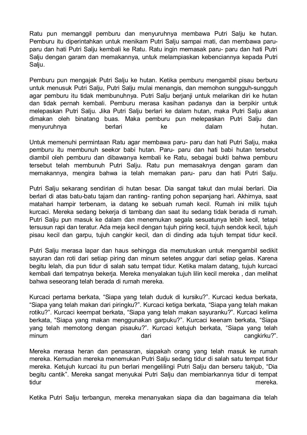 Dongeng putri salju dan 7 kurcaci