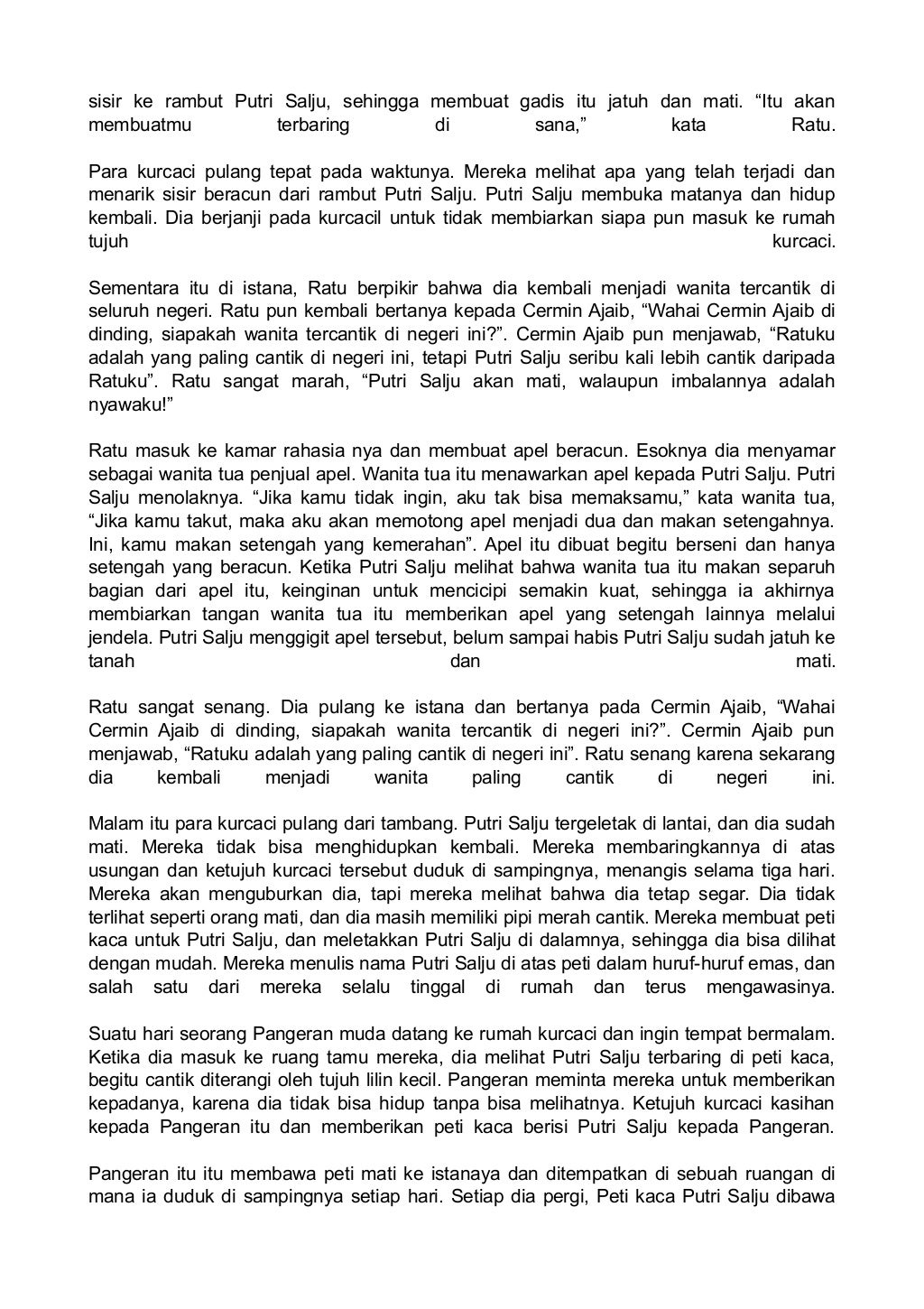 Cerita Dongeng Putri Salju Dalam Bahasa Inggris Panas Cerita Dongeng