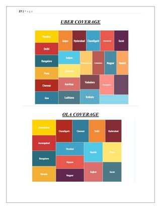 27 | P a g e
UBER COVERAGE
OLA COVERAGE
 