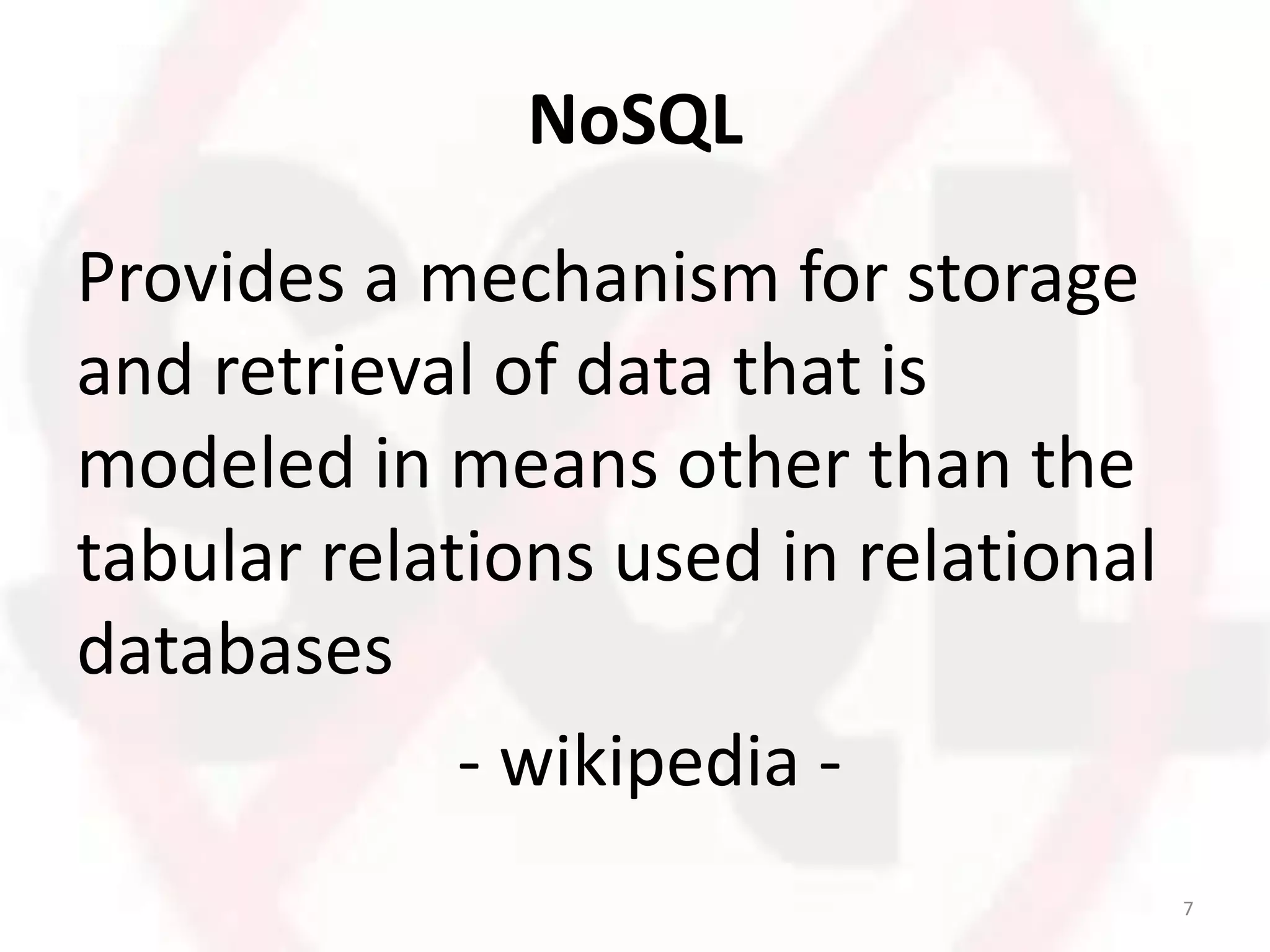 Introduction to nosql | PPT