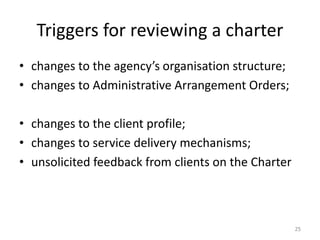 THE ROLE OF SERVICE CHARTER IN AN ORGANISATION AT THE WORKPLACE.ppt
